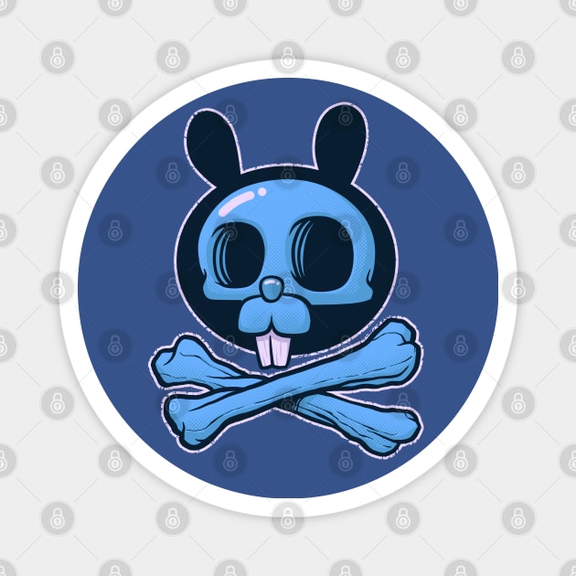 The Cute Bunny of Death (Blue) Magnet by kgullholmen